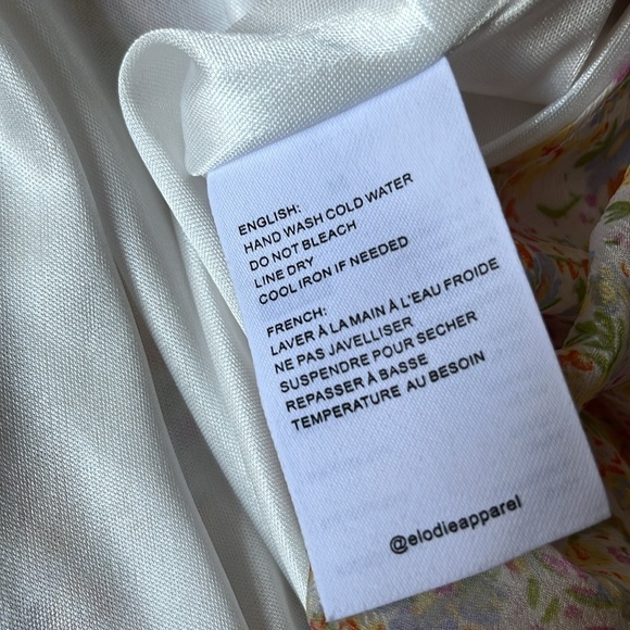 NEW Elodie Long Sleeve Drawstring Waist Dress Pink Yellow White M Lightweight - Picture 14 of 14